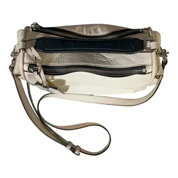 Marc Jacobs The Soft Box Satchel Top Handle Crossbody Ivory Leather Medium - Picture 2 of 12